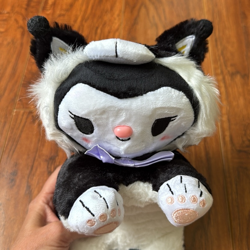 NWOT Hello Kitty Sanrio Kuromi Plush Stuffed Animal 10 Black Kuro White Purple - Picture 2 of 4